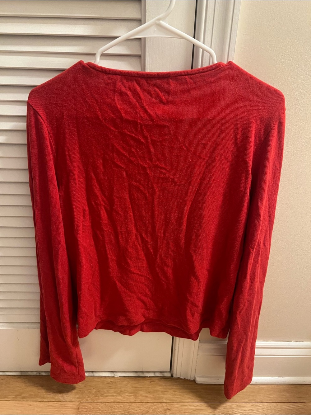 Reformation Bright Red Long-Sleeve Crewneck Top - Picture 3 of 3